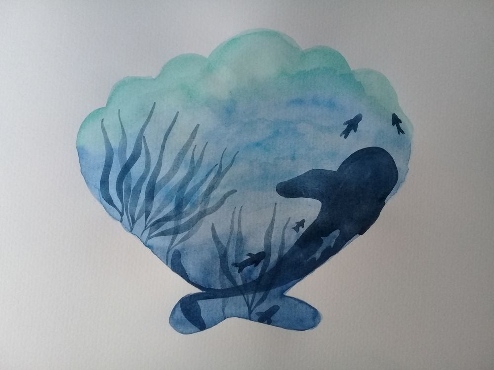 Acuarela: ballena